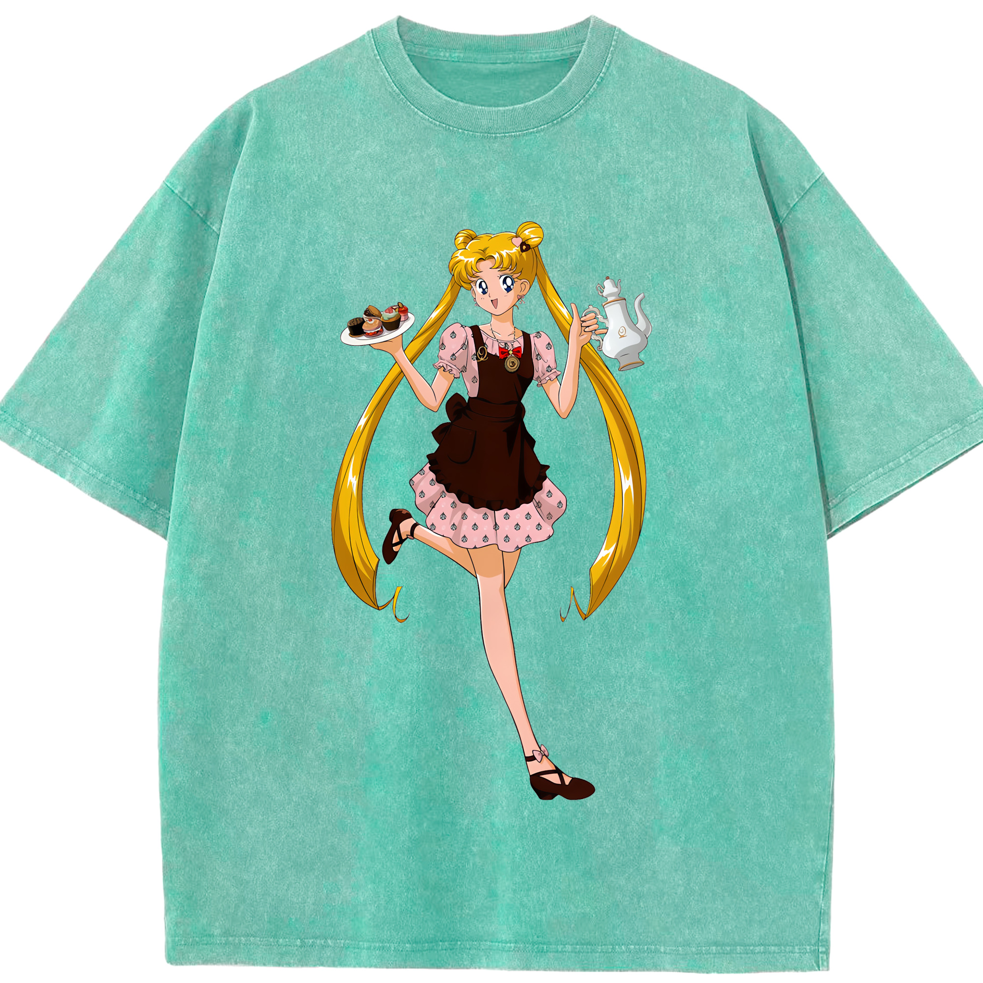 （画像用） 美少女戦士セーラームーン 愛野 美奈子 あいの みなこ Sailor Moon Aino Minako 綿100% ヴィンテージ風 半袖Tシャツ（フロントプリント）